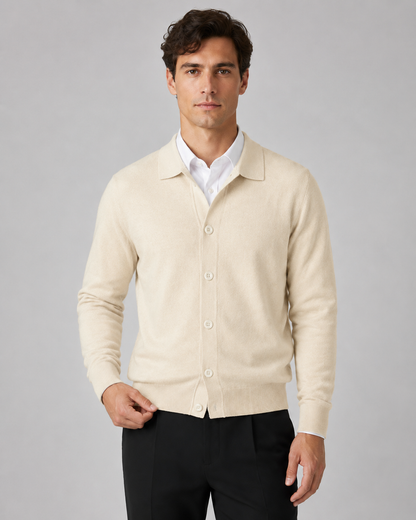 Men's Knit Cardigan | Button Front | Classic Fit | Soft Knit | Smart Casual Layer | Steven & Levon