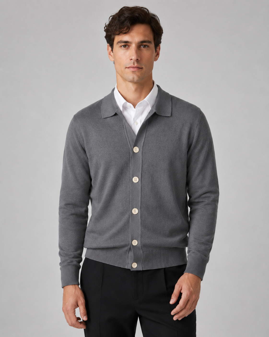Men's Knit Cardigan | Button Front | Classic Fit | Soft Knit | Smart Casual Layer | Steven & Levon