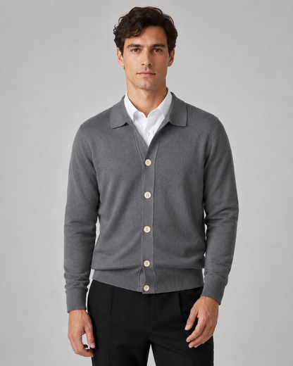 Men's Knit Cardigan | Button Front | Classic Fit | Soft Knit | Smart Casual Layer | Steven & Levon