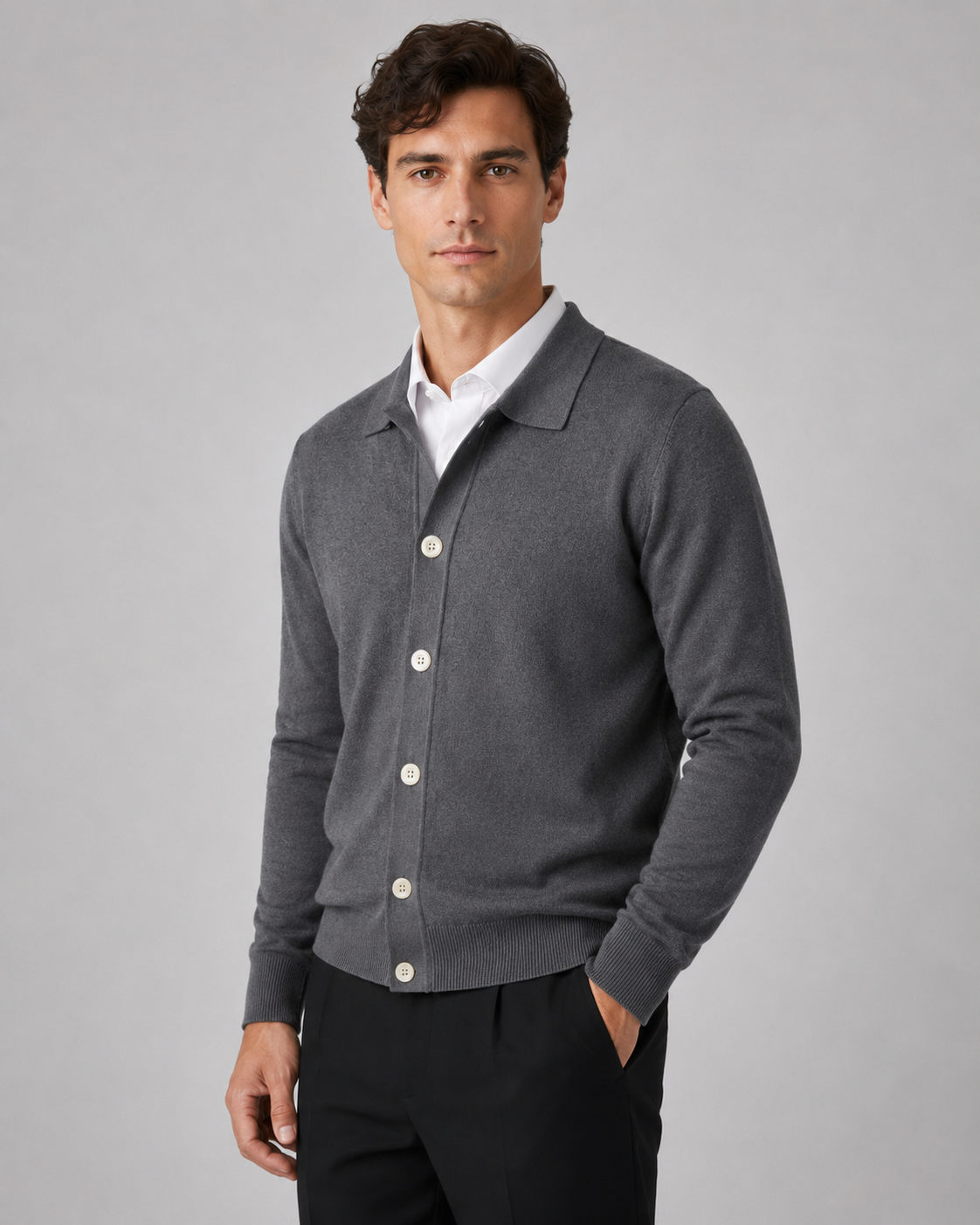 Men's Knit Cardigan | Button Front | Classic Fit | Soft Knit | Smart Casual Layer | Steven & Levon