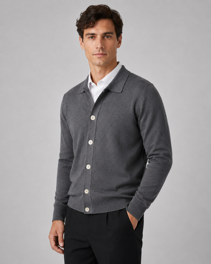 Men's Knit Cardigan | Button Front | Classic Fit | Soft Knit | Smart Casual Layer | Steven & Levon