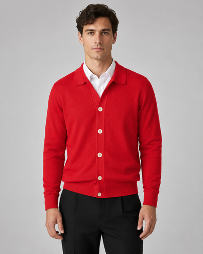 Men's Knit Cardigan | Button Front | Classic Fit | Soft Knit | Smart Casual Layer | Steven & Levon