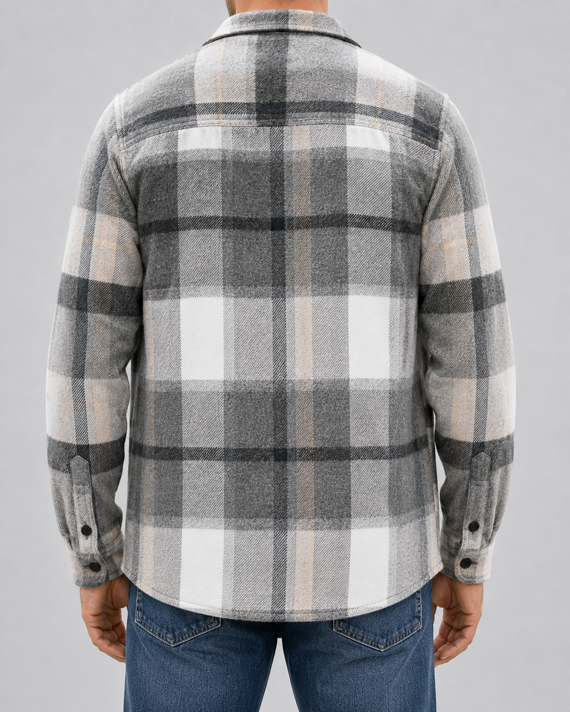 Men's Plaid Flannel Overshirt | Brushed Check Shirt Jacket | Button Up | Warm Casual Layer | Steven & Levon