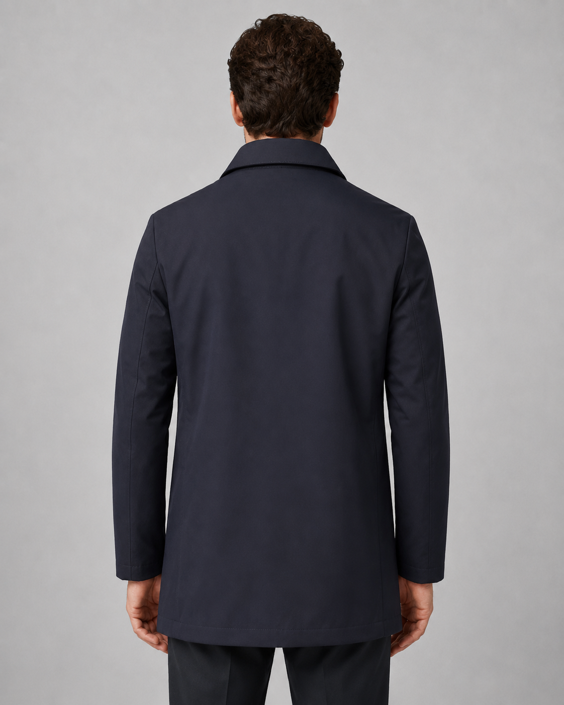 Men's Button Up Mac Coat | Point Collar | Lightweight | Smart Casual Outerwear | Steven & Levon
