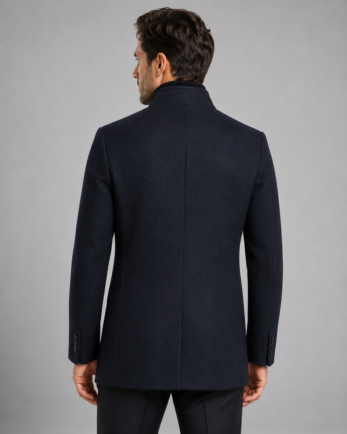 Men's Mandarin Collar Blazer | Tailored Fit | Single Breasted | Smart Casual Jacket | Steven & Levon