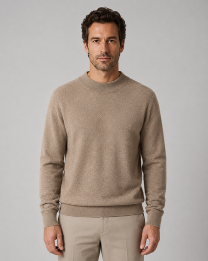 Men's Wool Crew Neck Sweater | Fine Knit | Classic Fit | Lightweight | Smart Casual | Steven & Levon