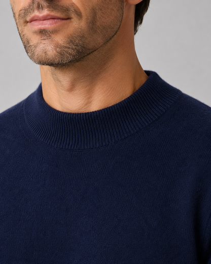 Men's Wool Crew Neck Sweater | Fine Knit | Classic Fit | Lightweight | Smart Casual | Steven & Levon