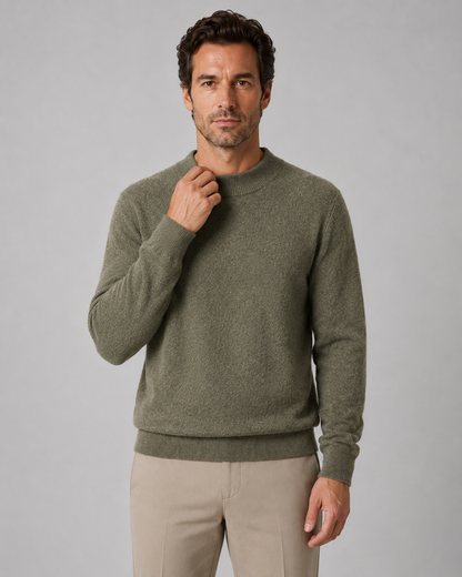 Men's Wool Crew Neck Sweater | Fine Knit | Classic Fit | Lightweight | Smart Casual | Steven & Levon