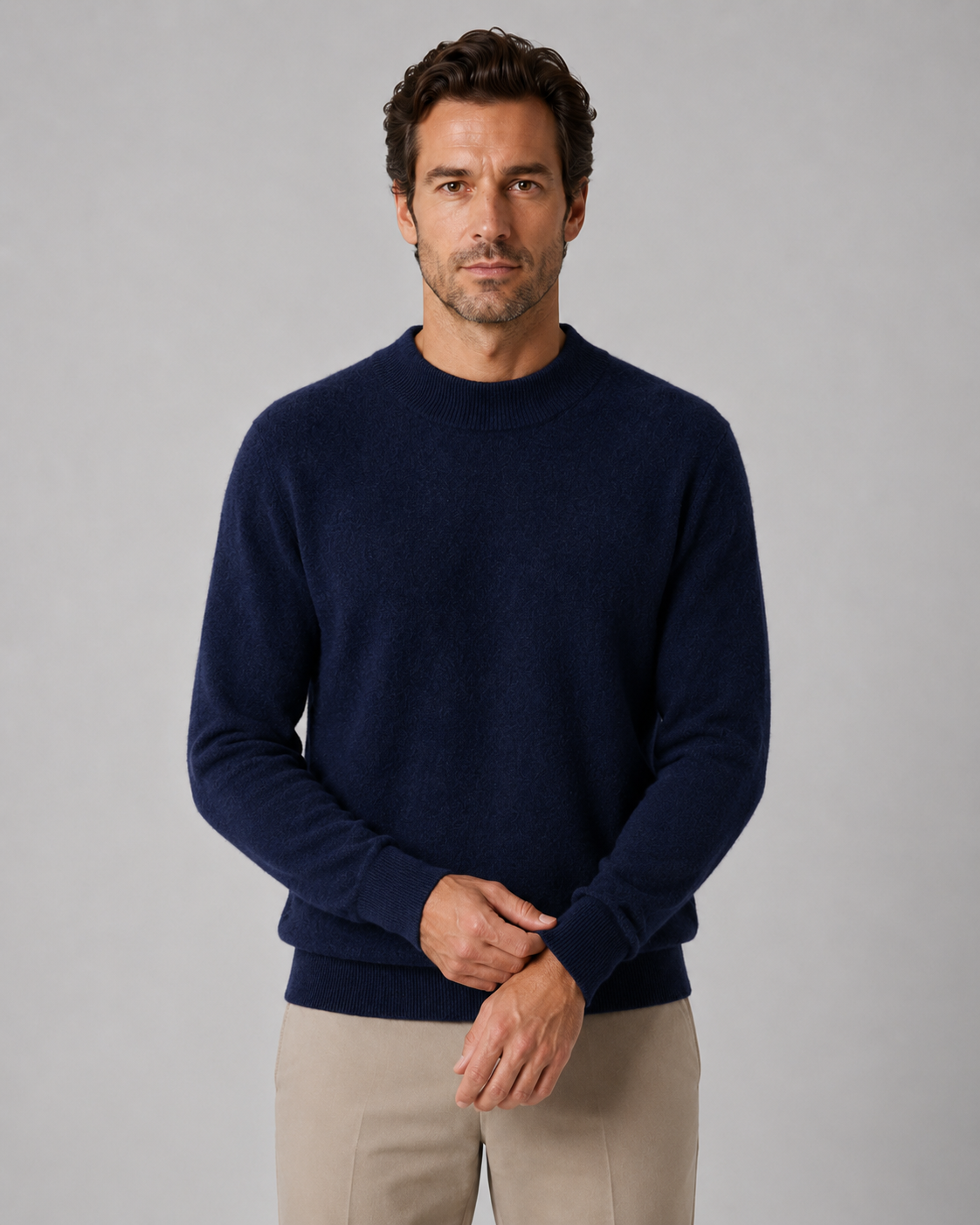 Men's Wool Crew Neck Sweater | Fine Knit | Classic Fit | Lightweight | Smart Casual | Steven & Levon