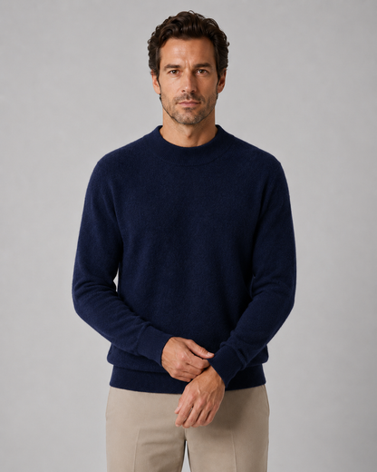 Men's Wool Crew Neck Sweater | Fine Knit | Classic Fit | Lightweight | Smart Casual | Steven & Levon