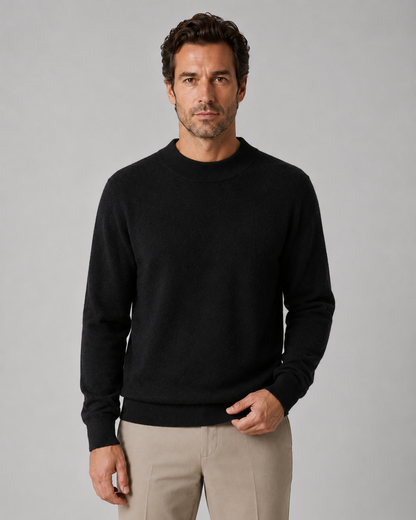 Men's Wool Crew Neck Sweater | Fine Knit | Classic Fit | Lightweight | Smart Casual | Steven & Levon