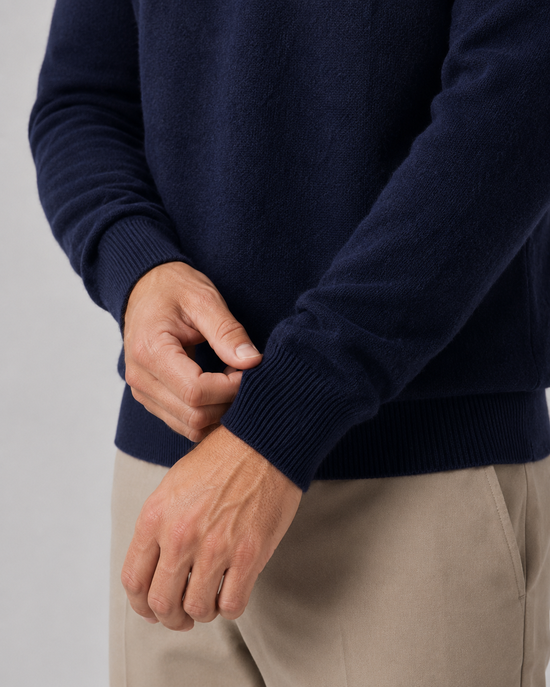 Men's Wool Crew Neck Sweater | Fine Knit | Classic Fit | Lightweight | Smart Casual | Steven & Levon