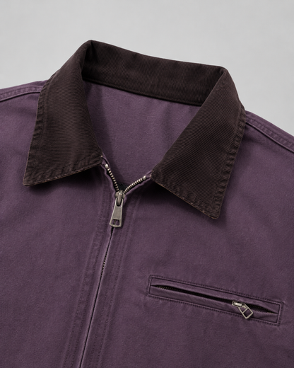Men's Cotton Canvas Barn Jacket | Corduroy Collar | Button Front | Casual Workwear | Steven & Levon