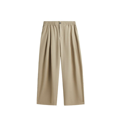 Men's Linen Wide-Leg Drawstring Trousers | Pleated Breathable Casual Pants | Steven & Levon