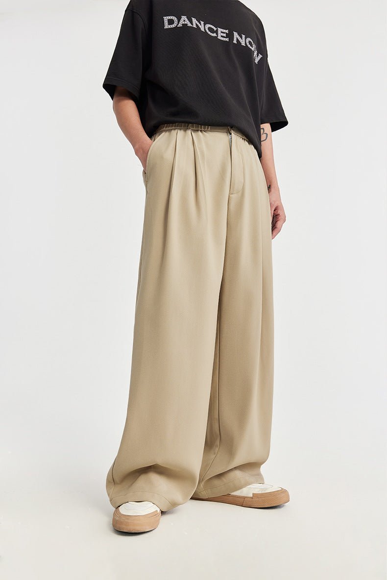 Men's Linen Wide-Leg Drawstring Trousers | Pleated Breathable Casual Pants | Steven & Levon
