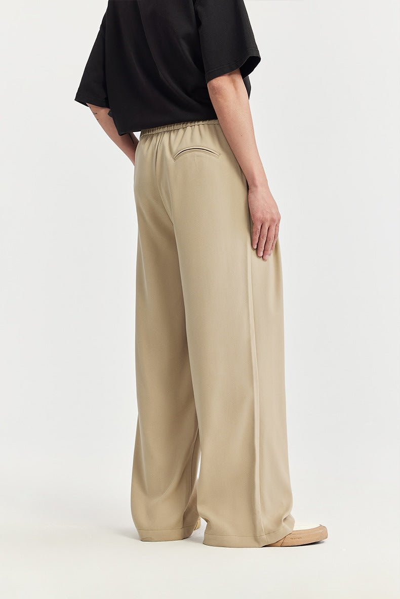 Men's Linen Wide-Leg Drawstring Trousers | Pleated Breathable Casual Pants | Steven & Levon