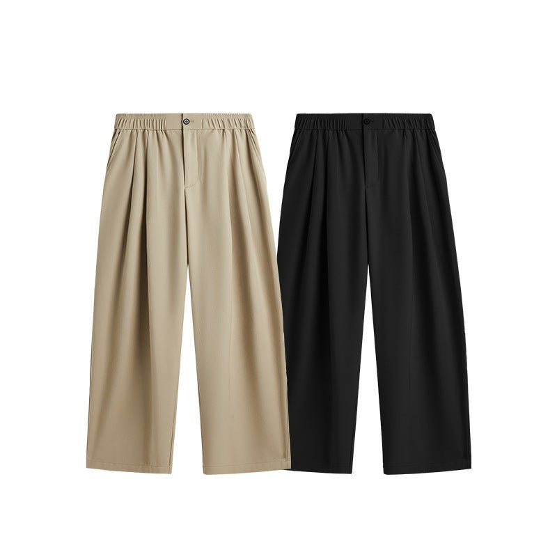 Men's Linen Wide-Leg Drawstring Trousers | Pleated Breathable Casual Pants | Steven & Levon