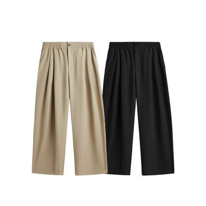 Men's Linen Wide-Leg Drawstring Trousers | Pleated Breathable Casual Pants | Steven & Levon