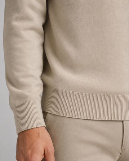 Men's Open Collar Knitted Polo | Long Sleeve | Soft Knit | Smart Casual Sweater | Steven & Levon