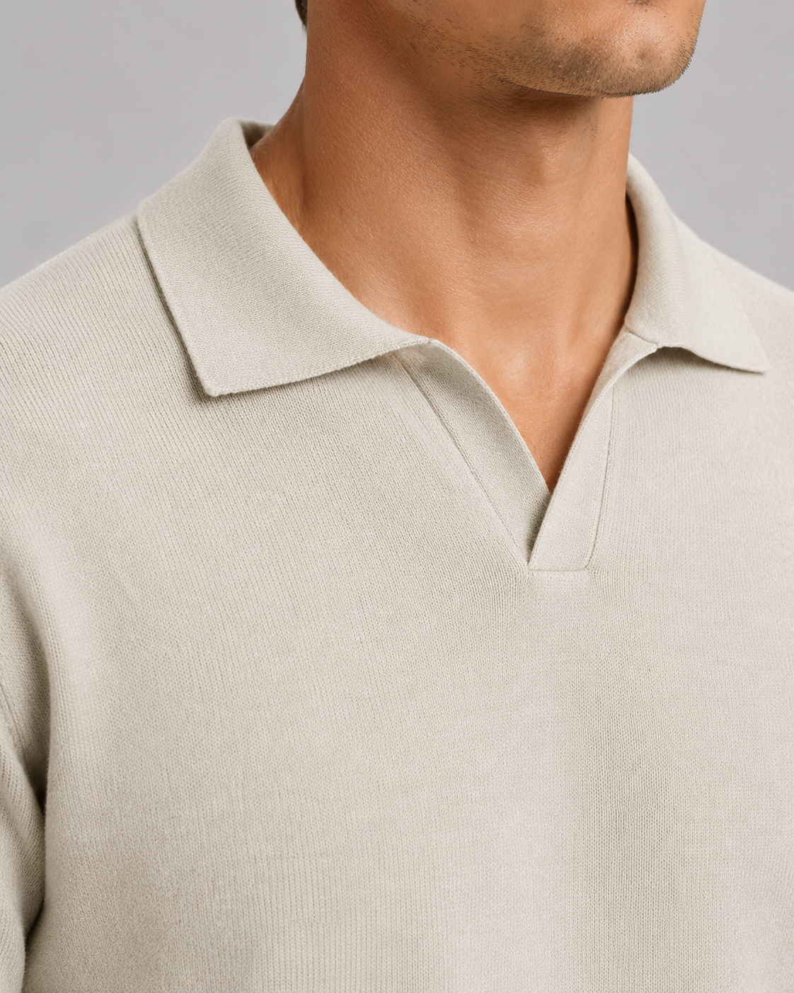 Men's Open Collar Knitted Polo | Long Sleeve | Soft Knit | Smart Casual Sweater | Steven & Levon