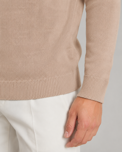Men's Quarter Zip Knitted Polo | Long Sleeve | Soft Knit | Smart Casual Sweater | Steven & Levon