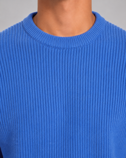 Men's Ribbed Knit Crewneck Sweater | Long Sleeve | Soft Knit | Classic Fit | Steven & Levon