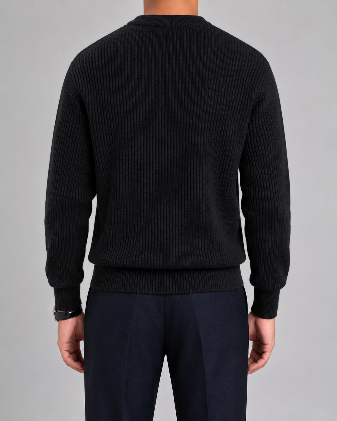 Men's Ribbed Knit Crewneck Sweater | Long Sleeve | Soft Knit | Classic Fit | Steven & Levon