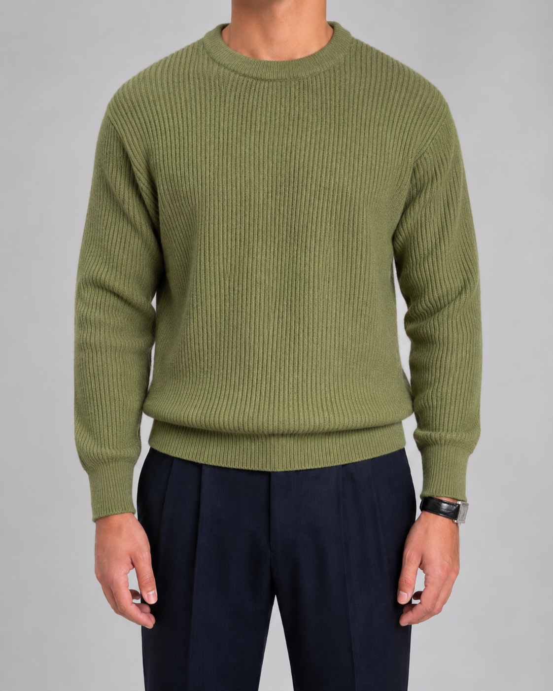 Men's Ribbed Knit Crewneck Sweater | Long Sleeve | Soft Knit | Classic Fit | Steven & Levon