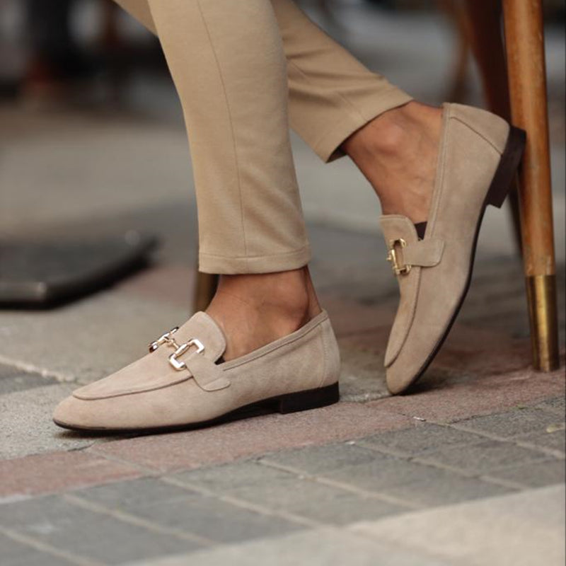 Men’s Slip-On Metal Detail Loafers | Formal Comfort Shoes | Steven & Levon