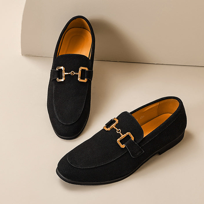 Men’s Slip-On Metal Detail Loafers | Formal Comfort Shoes | Steven & Levon