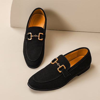 Men’s Slip-On Metal Detail Loafers | Formal Comfort Shoes | Steven & Levon