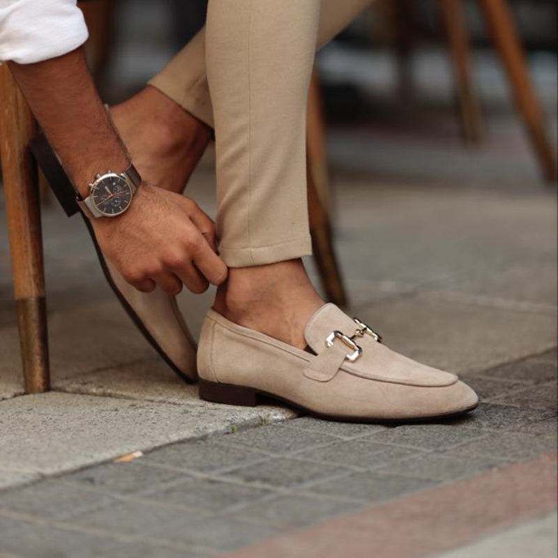 Men’s Slip-On Metal Detail Loafers | Formal Comfort Shoes | Steven & Levon