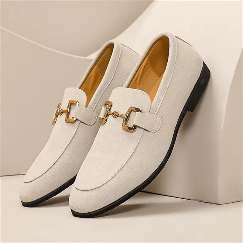 Men’s Slip-On Metal Detail Loafers | Formal Comfort Shoes | Steven & Levon