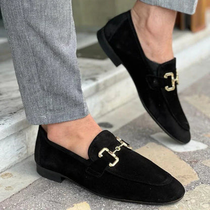 Men’s Slip-On Metal Detail Loafers | Formal Comfort Shoes | Steven & Levon