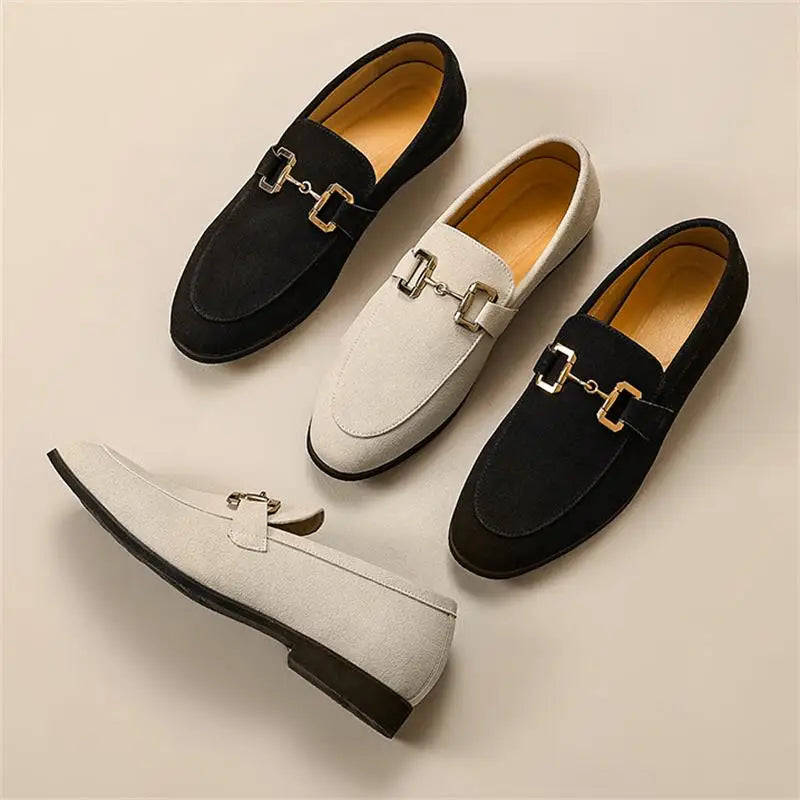 Men’s Slip-On Metal Detail Loafers | Formal Comfort Shoes | Steven & Levon