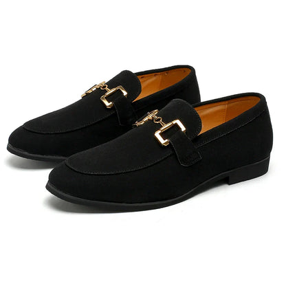 Men’s Slip-On Metal Detail Loafers | Formal Comfort Shoes | Steven & Levon