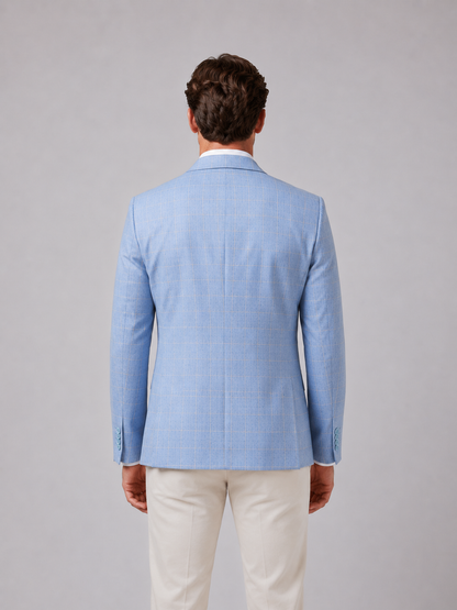 Men's Windowpane Check Blazer | Tailored Fit | Single Breasted | Smart Casual | Steven & Levon