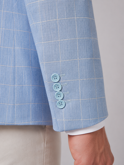 Men's Windowpane Check Blazer | Tailored Fit | Single Breasted | Smart Casual | Steven & Levon