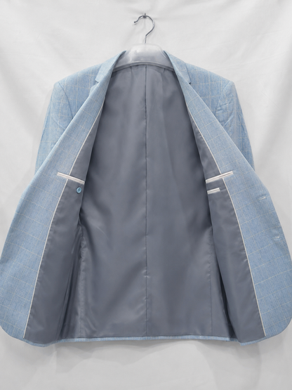 Men's Windowpane Check Blazer | Tailored Fit | Single Breasted | Smart Casual | Steven & Levon