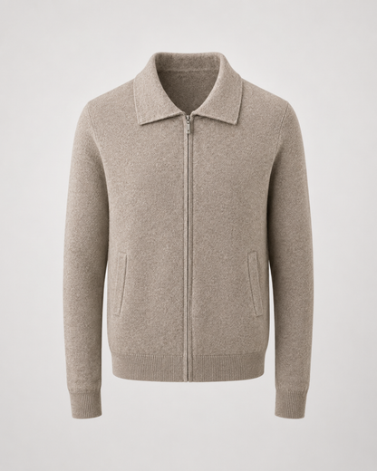 Men's Wool Zip Up Sweater | Long Sleeve | Soft Knit | Classic Fit | Smart Casual Layer | Steven & Levon