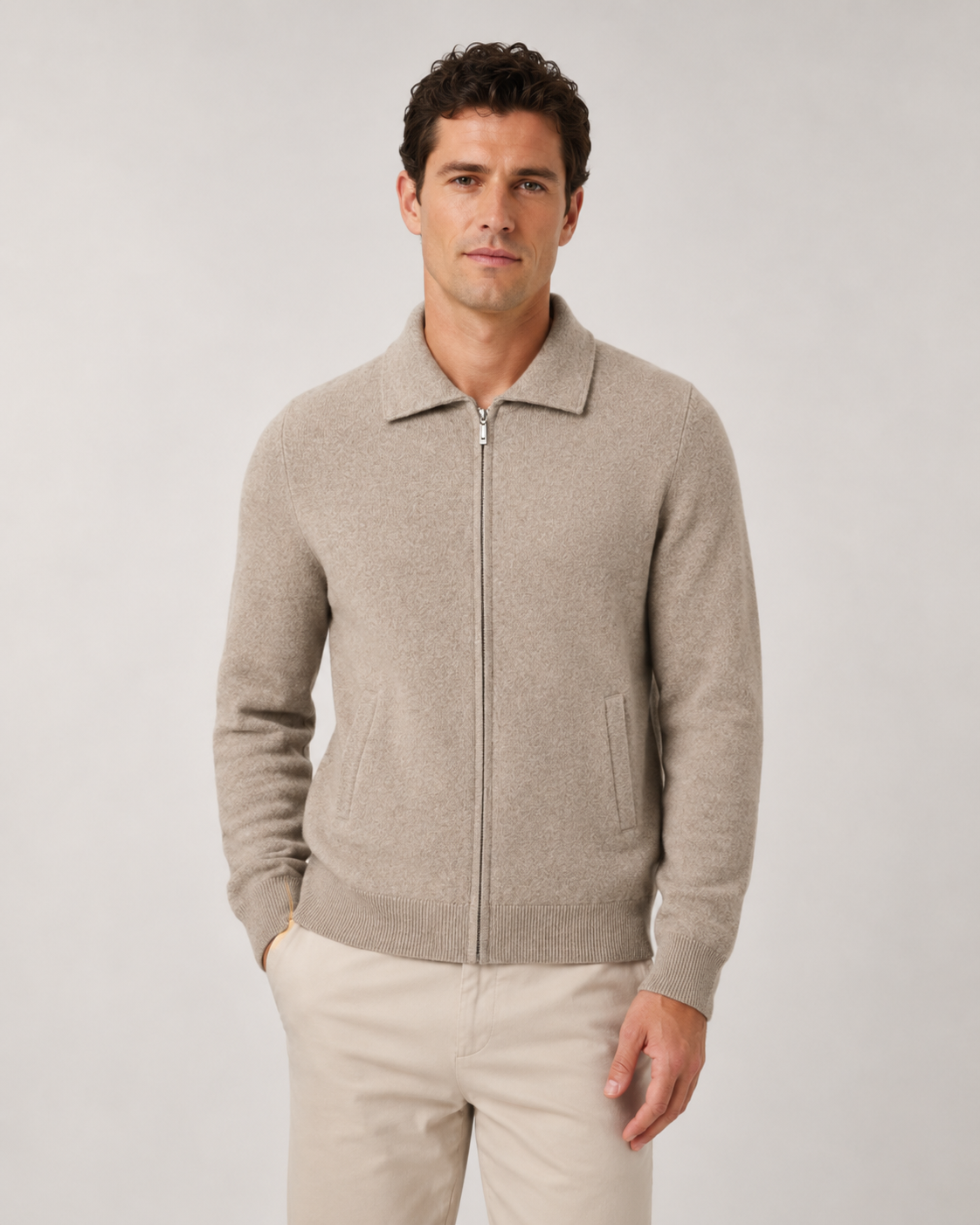 Men's Wool Zip Up Sweater | Long Sleeve | Soft Knit | Classic Fit | Smart Casual Layer | Steven & Levon