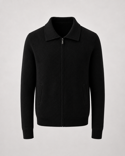 Men's Wool Zip Up Sweater | Long Sleeve | Soft Knit | Classic Fit | Smart Casual Layer | Steven & Levon