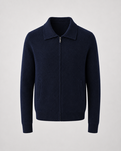 Men's Wool Zip Up Sweater | Long Sleeve | Soft Knit | Classic Fit | Smart Casual Layer | Steven & Levon