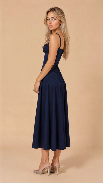 Women's Floral Corset Midi Dress | Figure-Flattering Dress | Steven & Levon