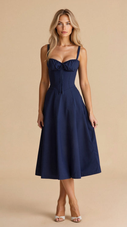 Women's Floral Corset Midi Dress | Figure-Flattering Dress | Steven & Levon