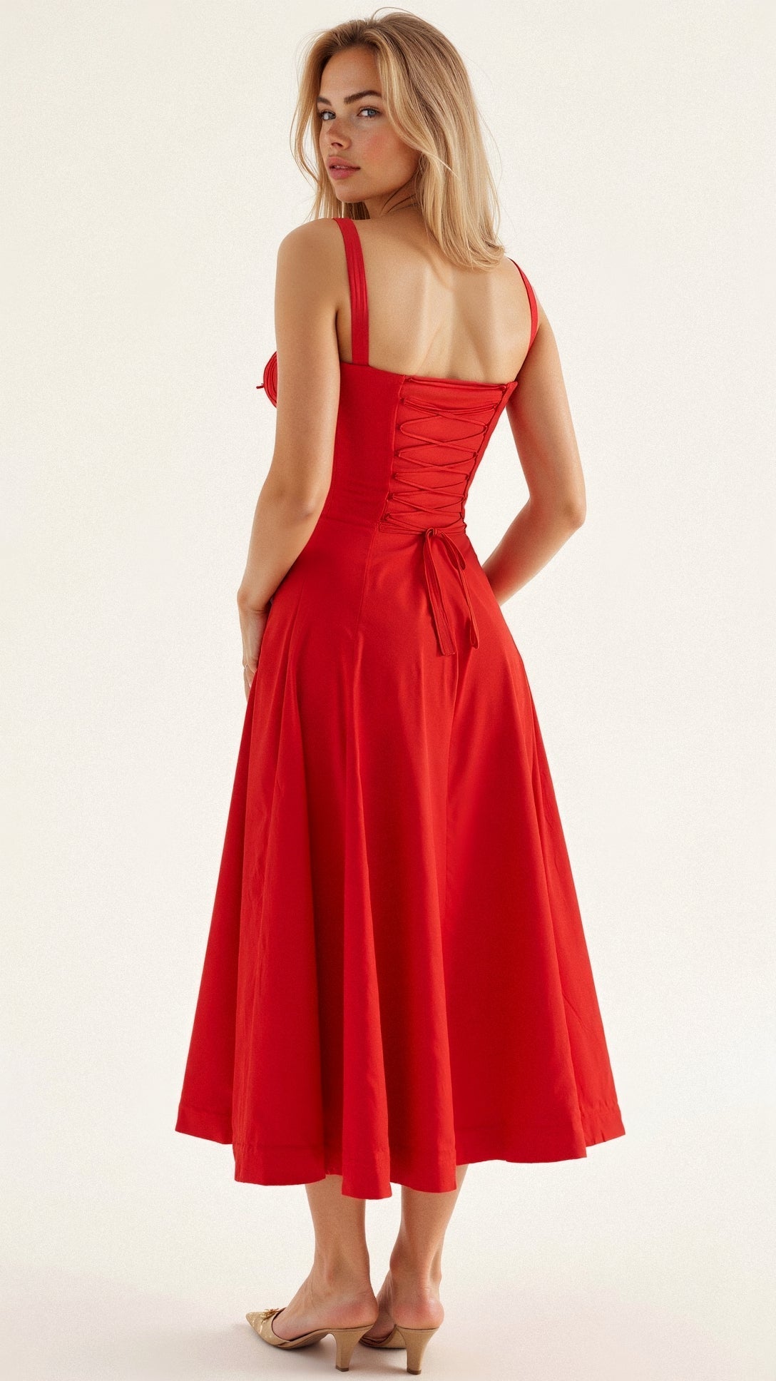 Women's Floral Corset Midi Dress | Figure-Flattering Dress | Steven & Levon