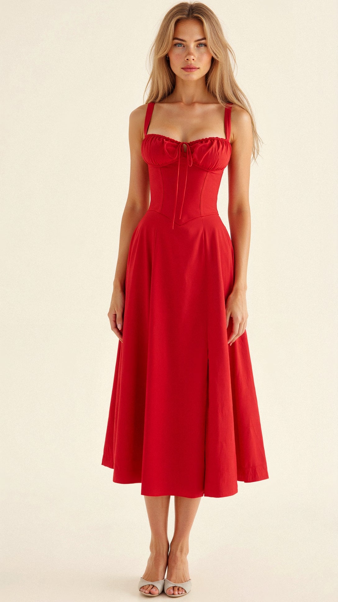 Women's Floral Corset Midi Dress | Figure-Flattering Dress | Steven & Levon