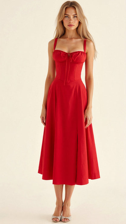 Women's Floral Corset Midi Dress | Figure-Flattering Dress | Steven & Levon