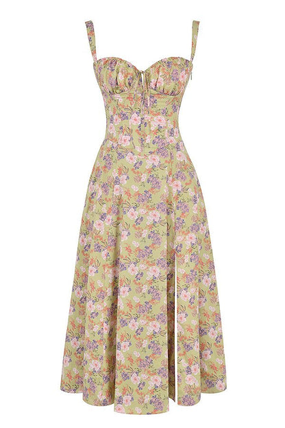 Women's Floral Corset Midi Dress | Figure-Flattering Dress | Steven & Levon