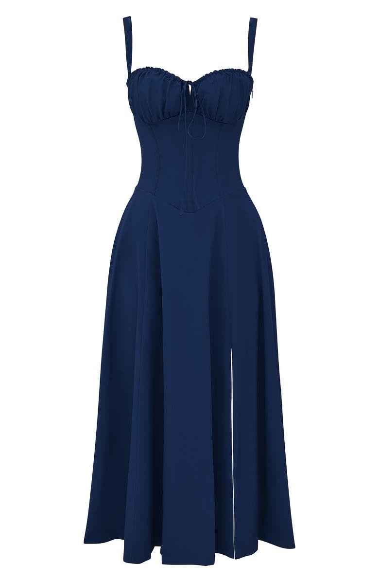 Women's Floral Corset Midi Dress | Figure-Flattering Dress | Steven & Levon